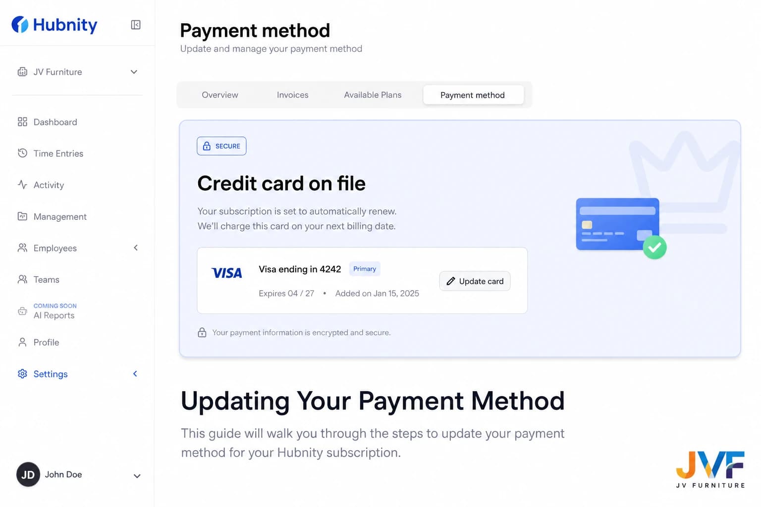 Updating Your Payment Method