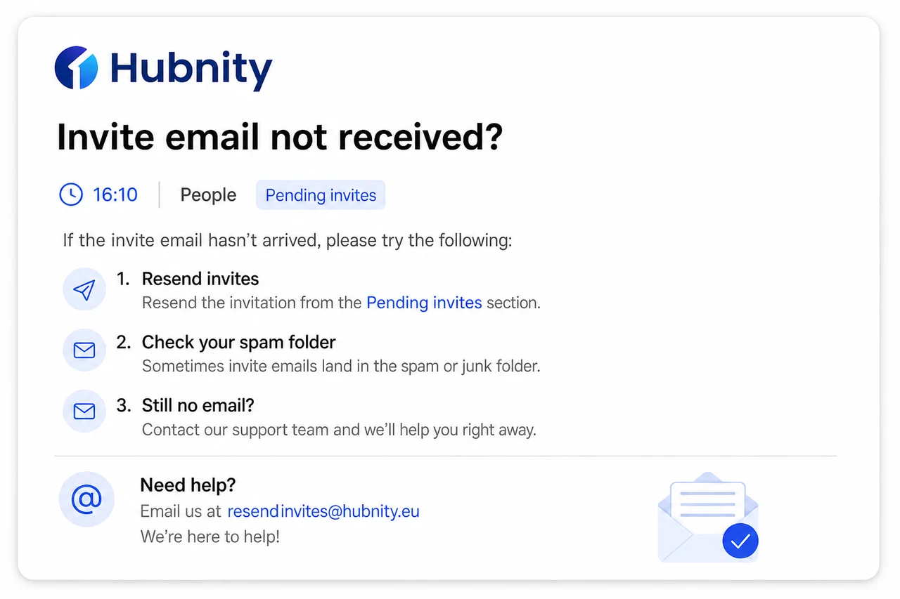 What if I did not receive my invite email? screenshot