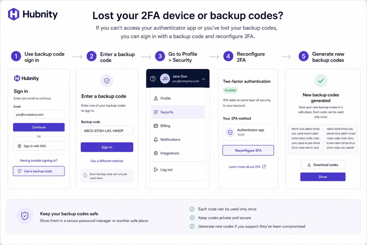 What if I lost my 2FA device? screenshot