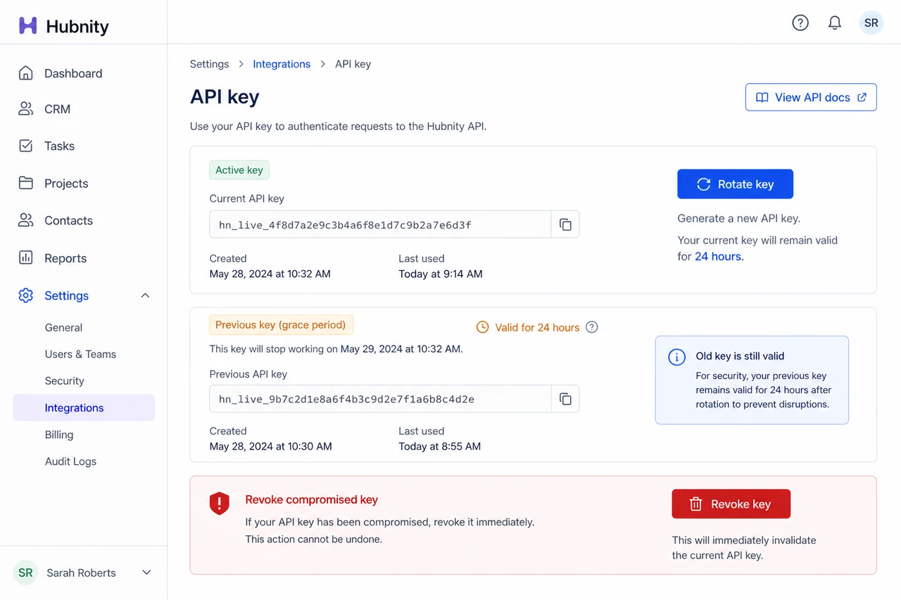 Key rotation screenshot