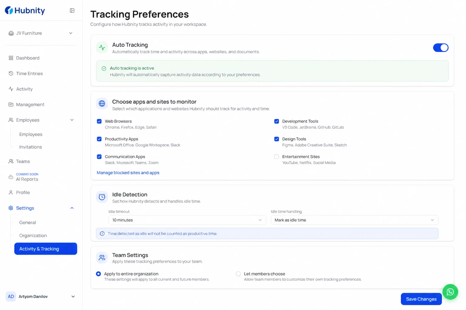 Enable auto tracking screenshot