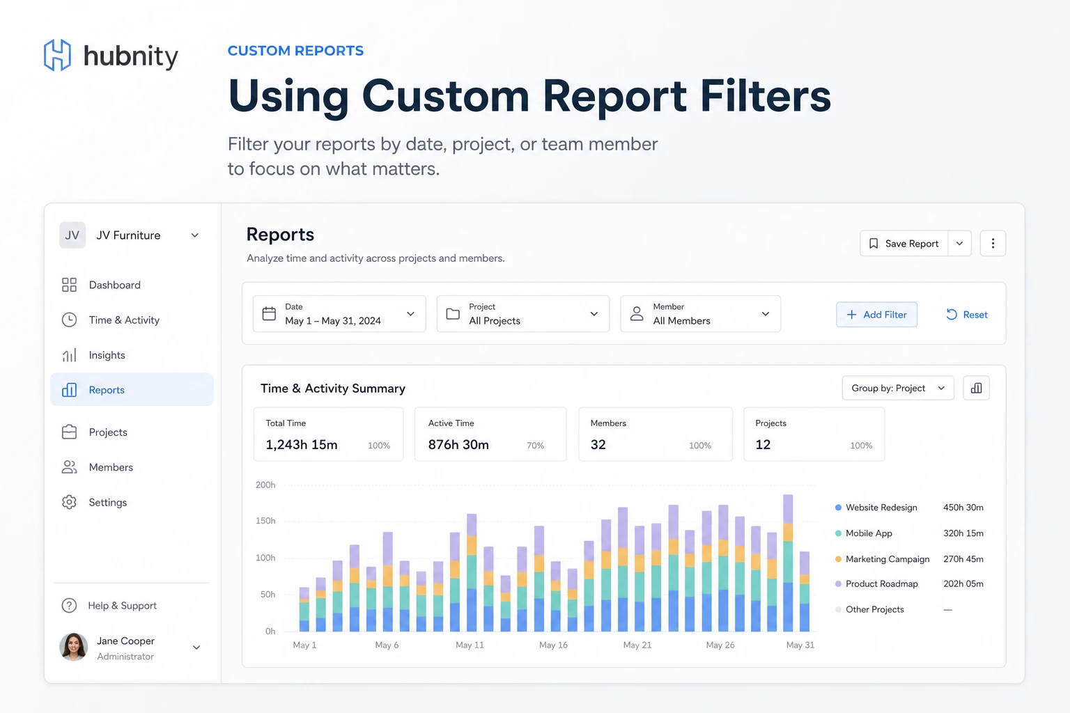 Using Custom Report Filters