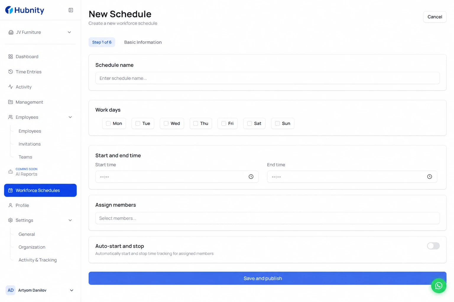 Create a schedule screenshot