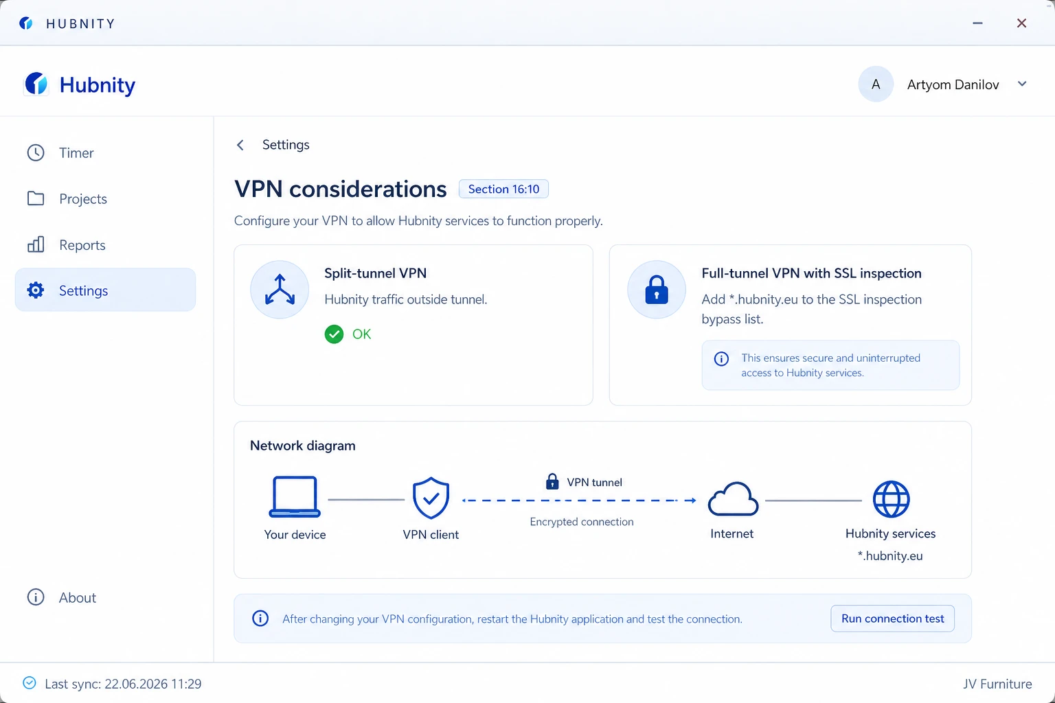 VPN considerations screenshot