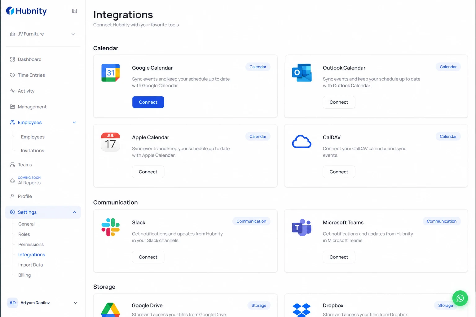 Connect Google Calendar screenshot