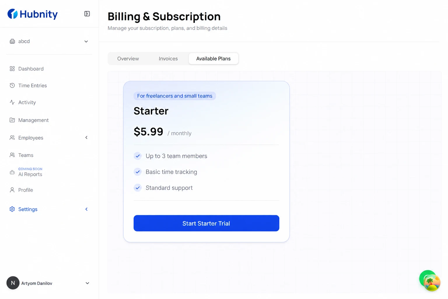 Starter — $5.99/monthly screenshot