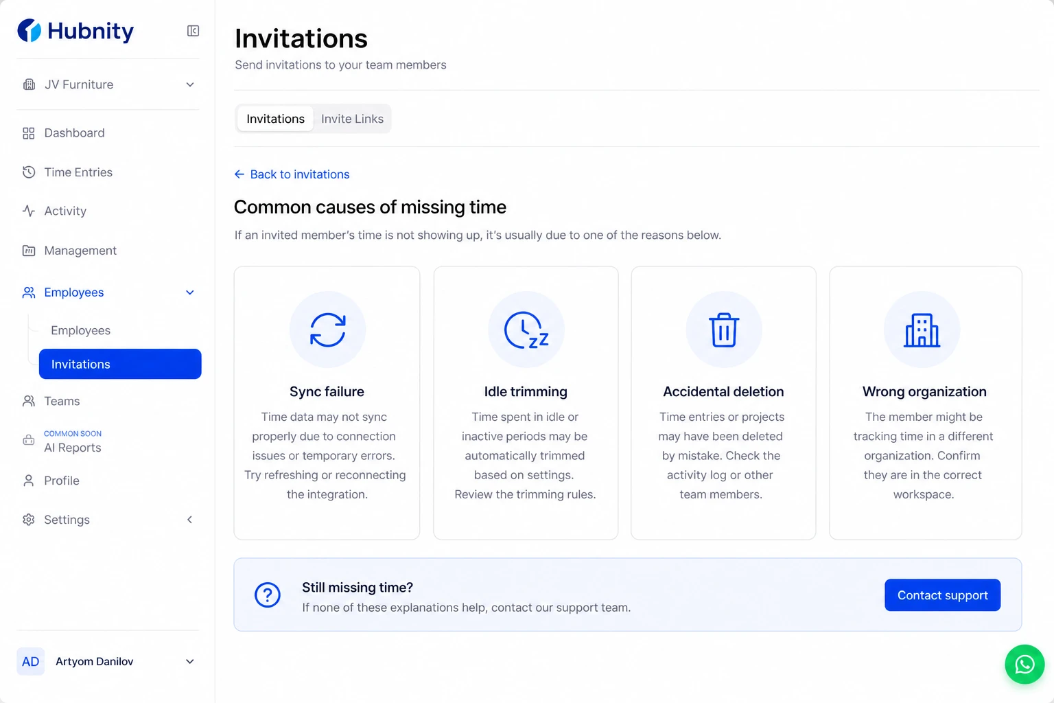 Common causes screenshot