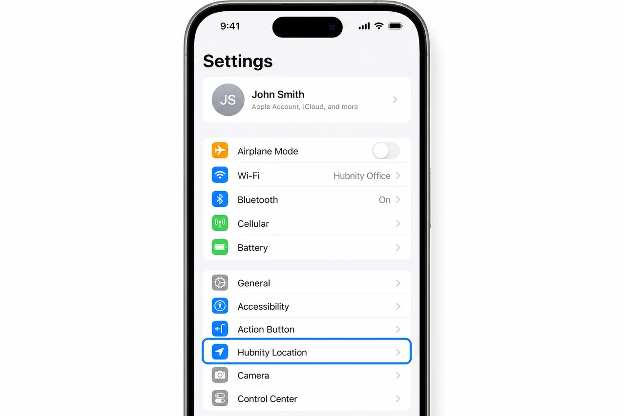Enable location on iOS screenshot