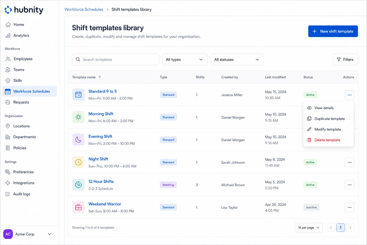 Template library screenshot