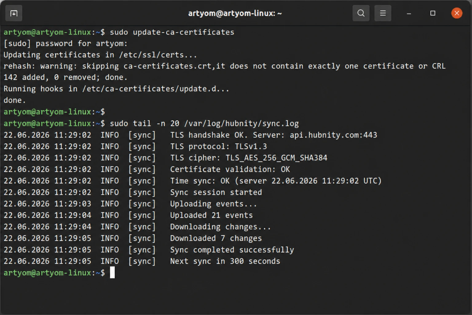 Linux troubleshooting screenshot