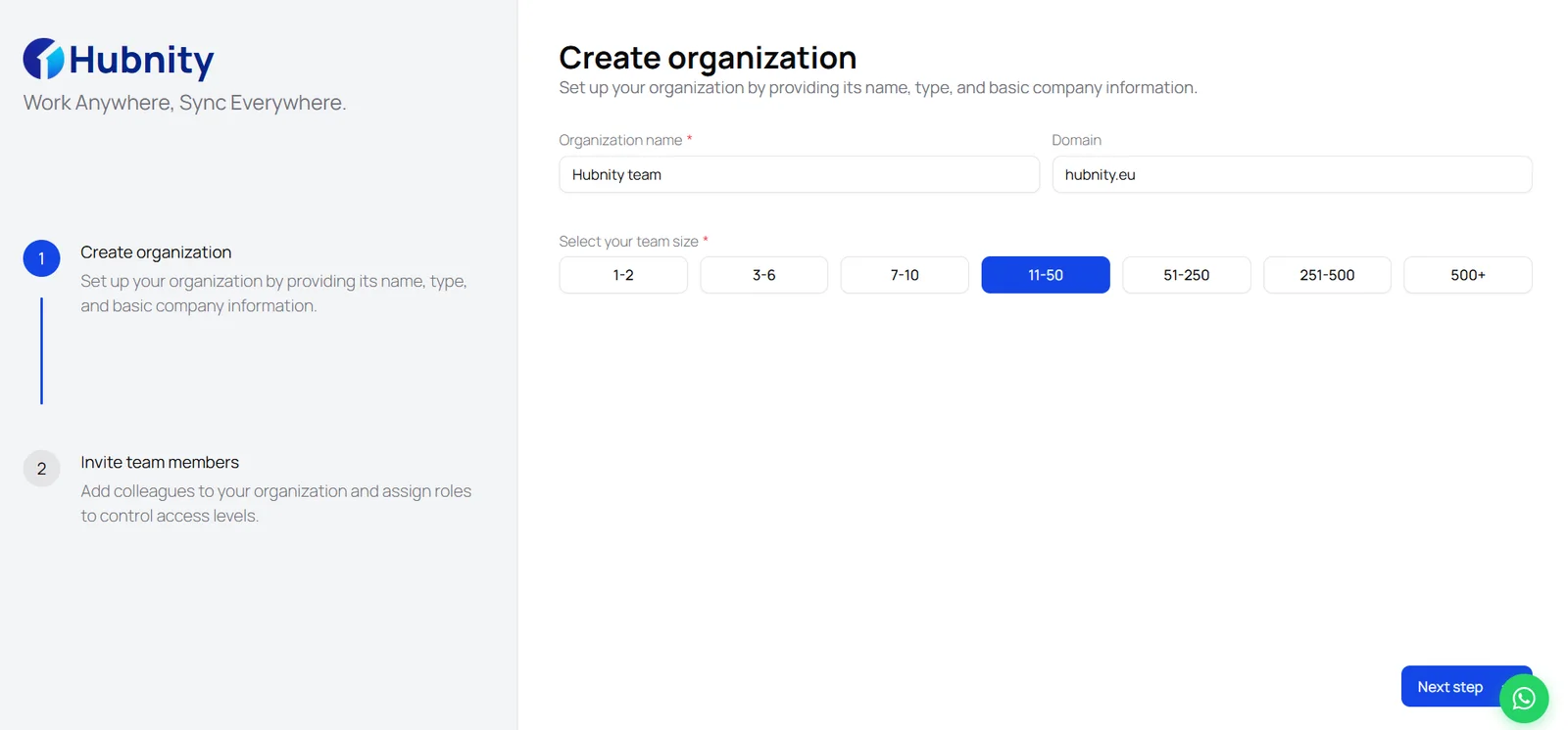 Step 2 screenshot